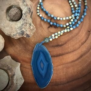 Beautiful Blue Agate Necklace